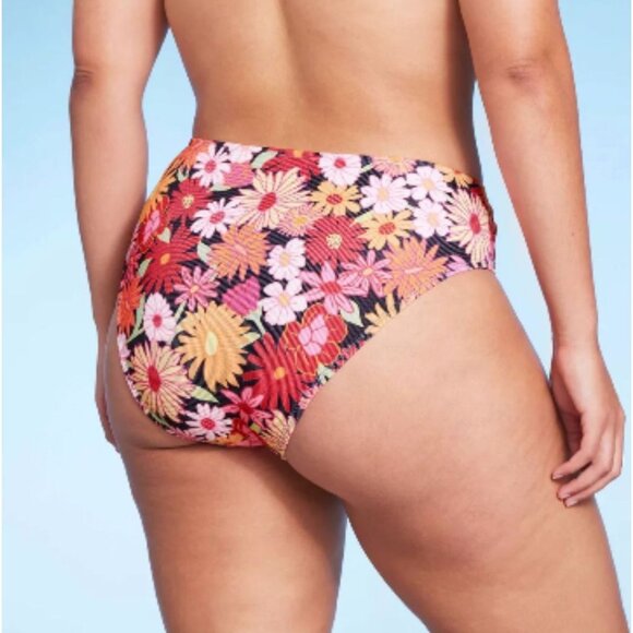 Wild Fable - Women's Ribbed High Waist High Leg Cheeky Bikini Bottom - XS(0-2) - Picture 2 of 11